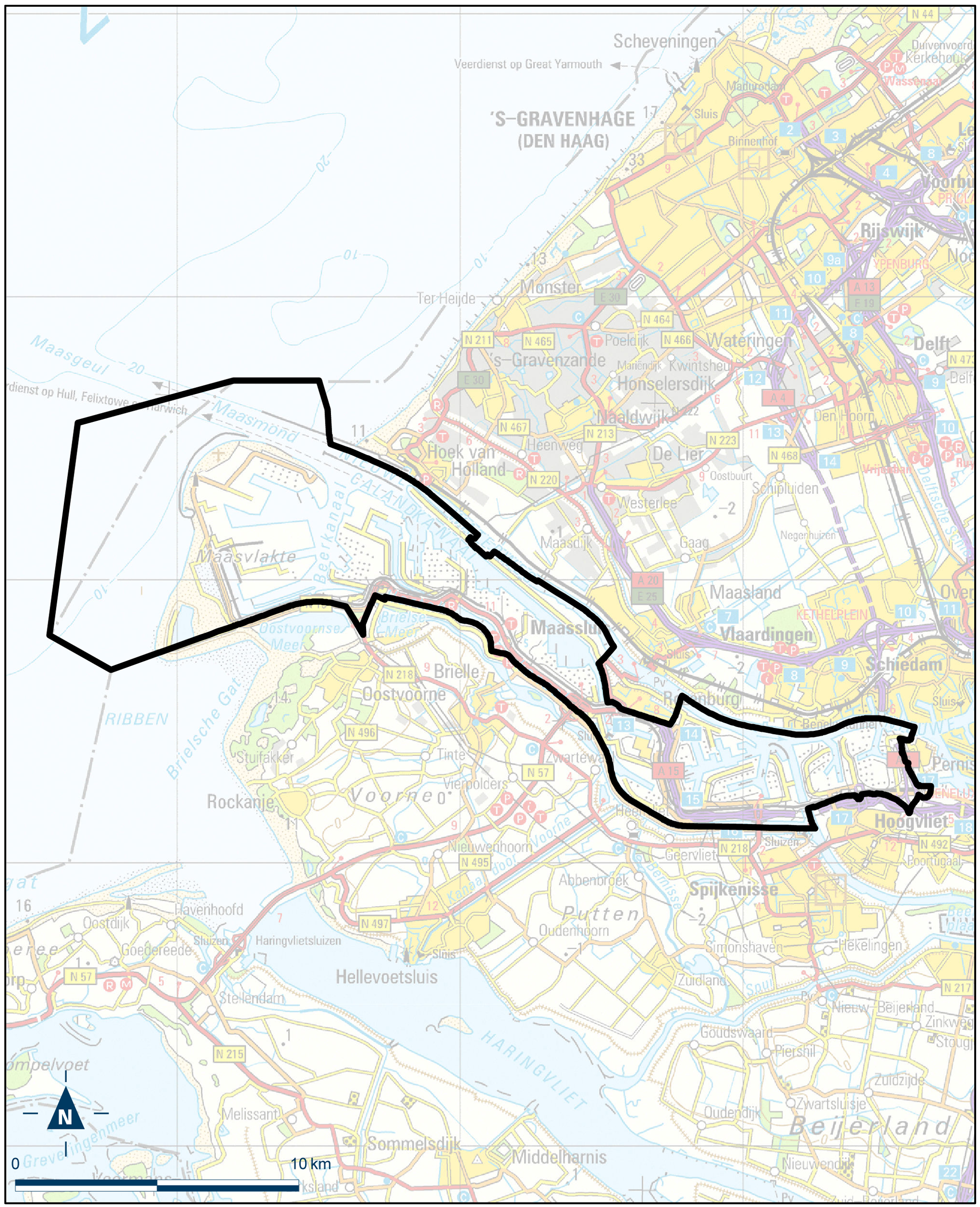 Kaart Rotterdam – Haven- en industriecomplex