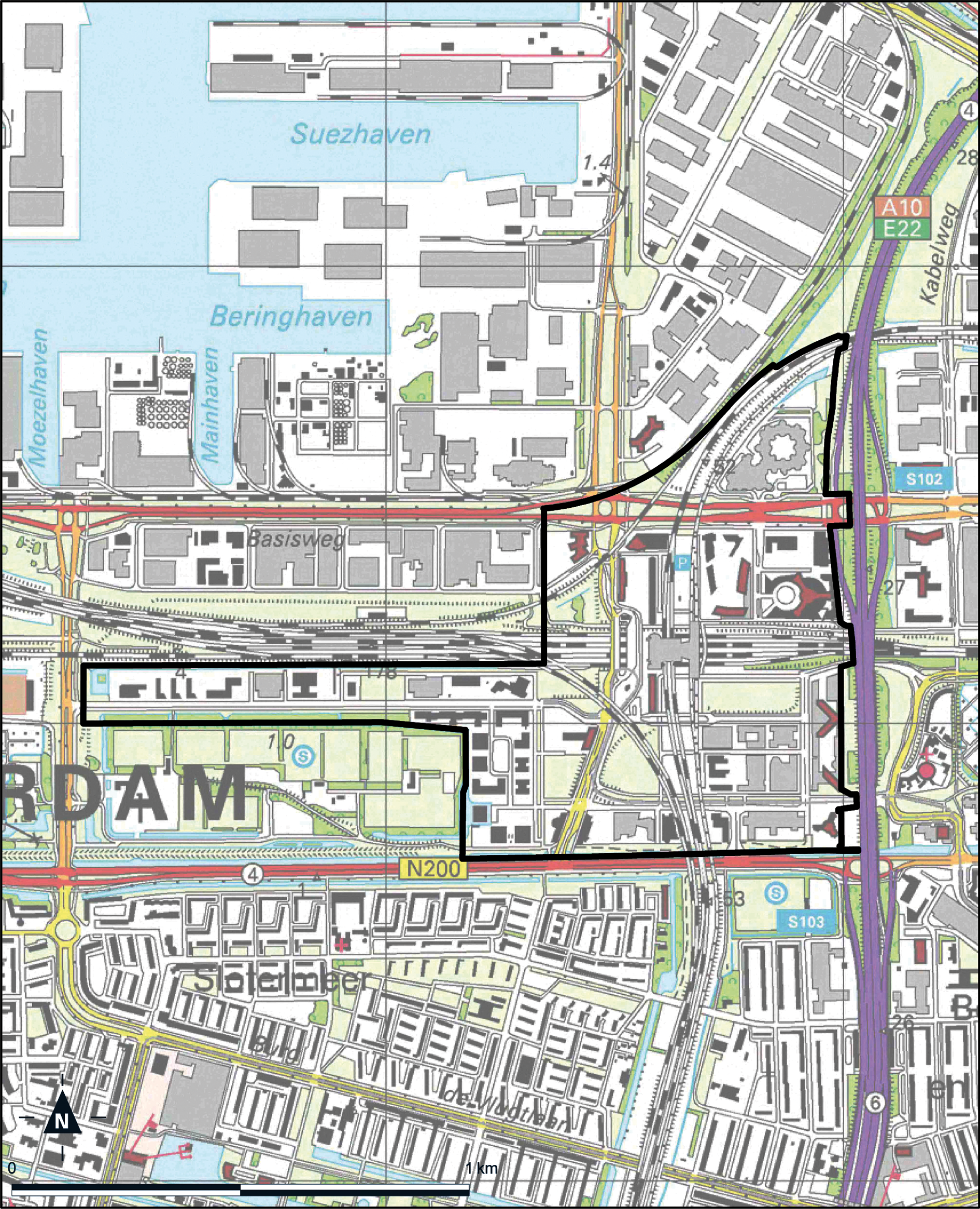 Kaart Amsterdam, Amstel III en Telepoort