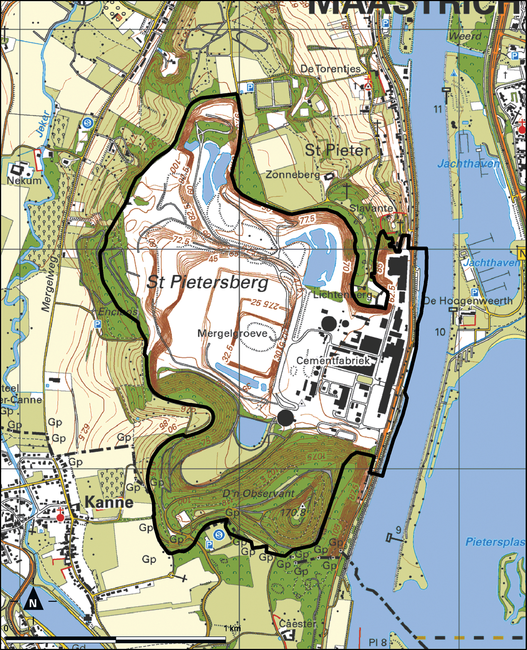 Kaart Maastricht – Transformatie ENCI-terrein en de mergelgroeve