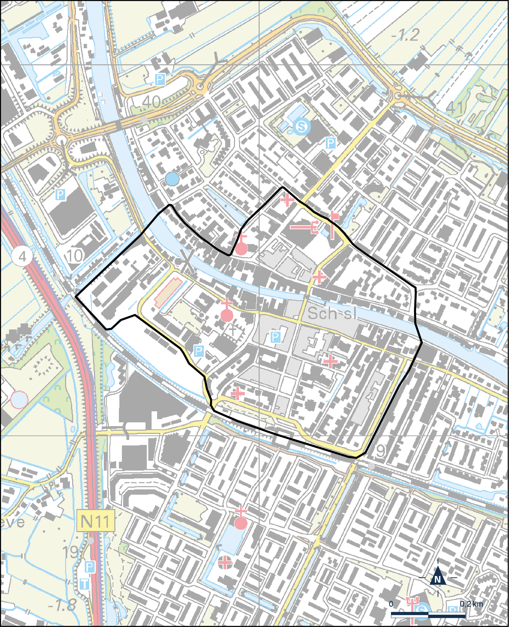 Kaart Bodegraven-Reeuwijk, Centrum Bodegraven